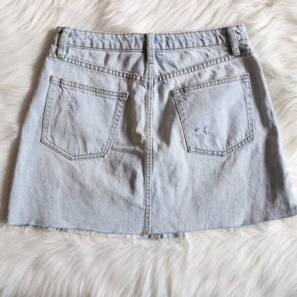 NWT Free People Mini Denim Skirt Size 27]6 A Line Button Up - Picture 6 of 7